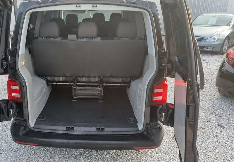 Open boot of the Volkswagen Caravelle with folding rear bench